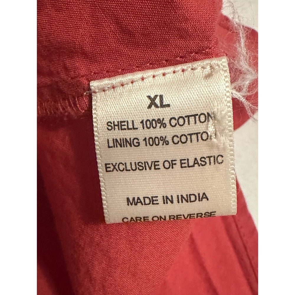 Dizzy Lizzy Red Cotton Tiered Smocked Waist Babydoll Midi Dress XL Boho - Picture 13 of 16
